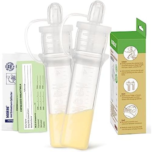 haakaa Colostrum Collector Syringes for Breastfeeding Moms, 0.1oz/4ml, 2pcs
