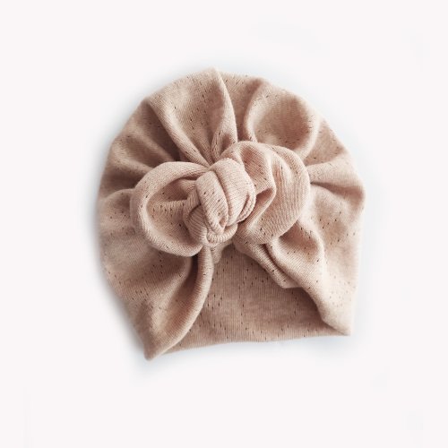 Adriana, Organic cotton, BIO, Bow Turban, New Born bow turban, turban, Bow Headband Hat, baby turban, Newborn hat, turban bébé, Brown