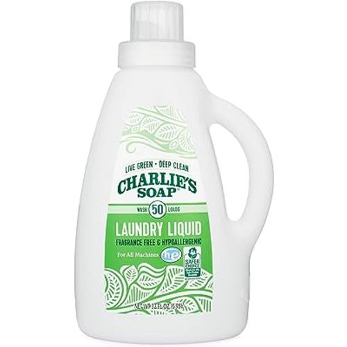 Charlie's Soap - Fragrance Free Laundry Liquid - 50 Loads (One 50-Load Bottle, 50 Total Loads)