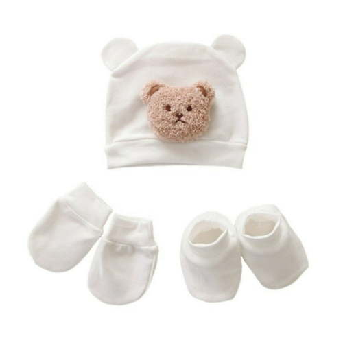 Misright Warm and Comfortable Baby Hat Gloves Socks Set for Newborn Photography Props