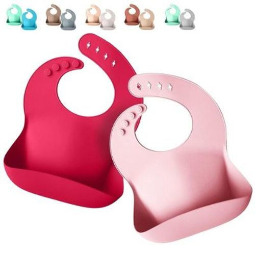 Sperric Silicone Baby Bibs, Color: Light / dark pink