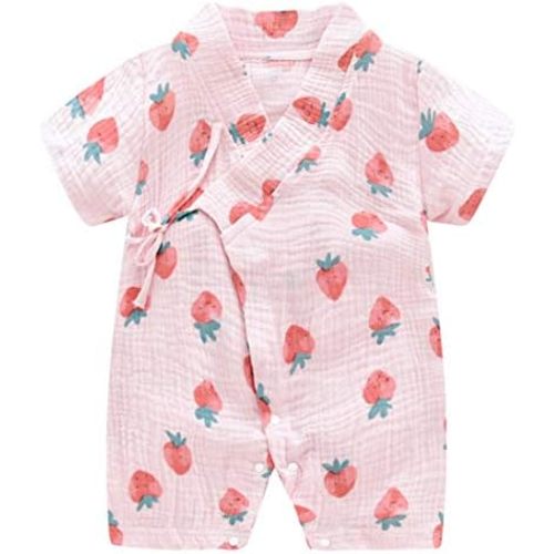 PAUBOLI Baby Kimono Robe Newborn Cotton Yarn Bodysuit Romper Infant Japanese Pajamas 0-24 Months