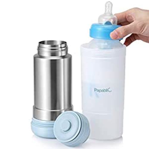 Papablic Portable Travel Baby Bottle Warmer On The Go, Fits Most Car Cup Holders, 12 oz - Classic