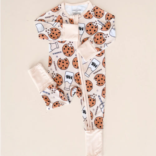 Bamboo Zip Romper | Milk & Cookies