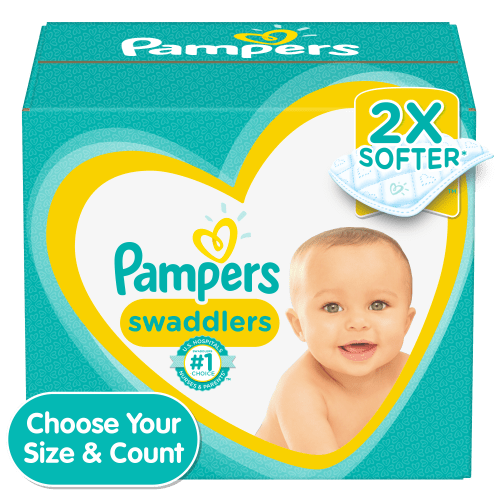 Pampers Swaddlers Diapers Size 3, 136 Count - New & Improved, 100% Leakproof, Wrap & Protect System