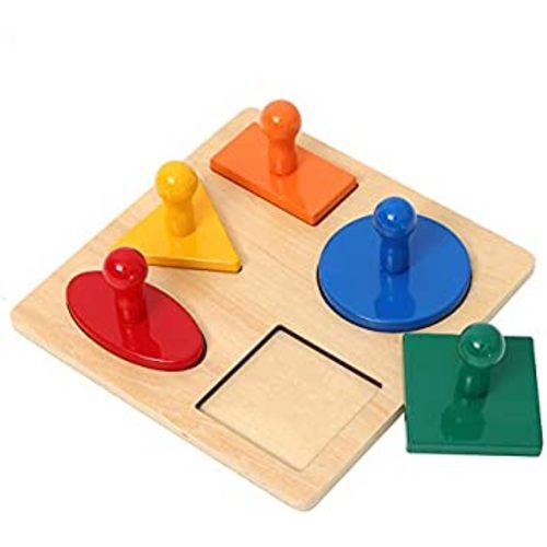 Shape Puzzles Adena Motessori 5-Shape Preschool Equipment Early Development Baby Toy