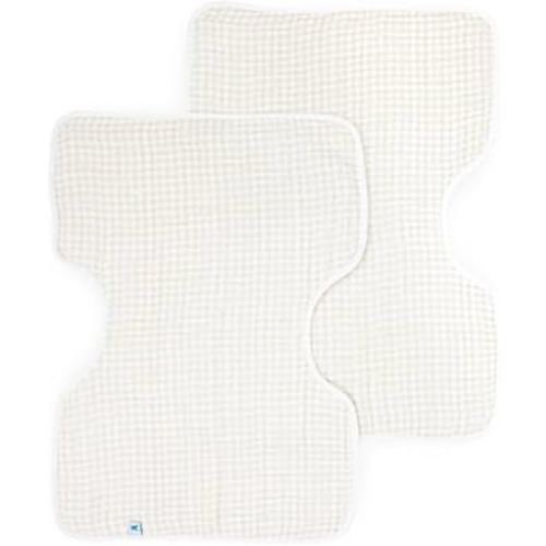 Little Unicorn Ultra-Absorbent Premium Burp Cloth 2 Pack | Soft on Baby's Skin | Larger Size | Ergonomic Design | Set of 2 (Tan Gingham)