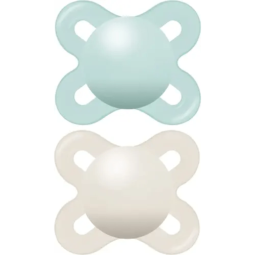 MAM Original Start Matte Newborn Baby Pacifier, Best Pacifier for Breastfed Babies, Sterilizer Case, Unisex, 0-3 Months (Pack of 2)