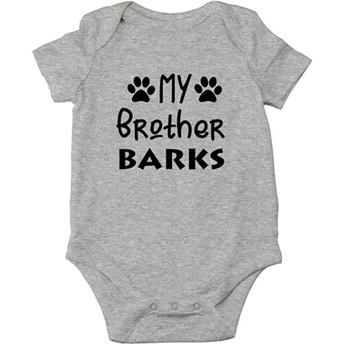 Amazon.com: AW Fashions My Brother Barks - Every Dog Needs A Baby - My Sibling Have Paws, Cute One-Piece Infant Baby Bodysuit: Clothing, Shoes & Jewelry
