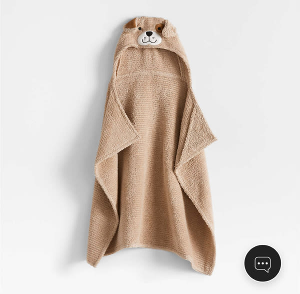 Puppy Prairie Beige 100% Organic Cotton Hooded Baby Towel
