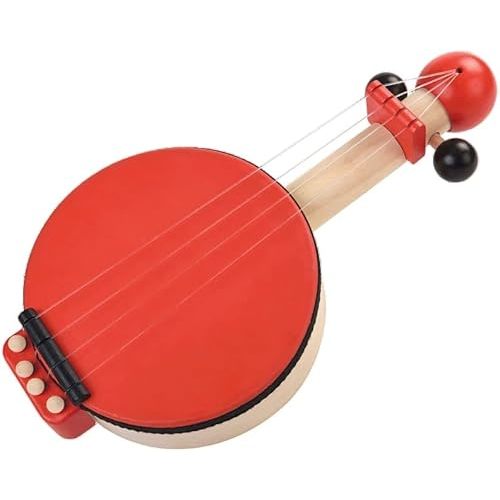 PlanToys Wooden Banjo Musical Toy Stringed Instrument (6411) | Sustainably Made from Rubberwood and Non-Toxic Paints and Dyes