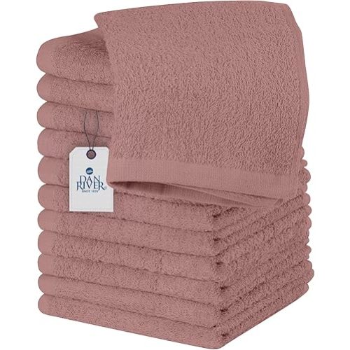 DAN RIVER Washcloths - 12 Pack, Dusty Rose