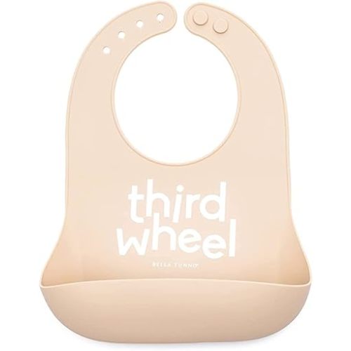 Bella Tunno Wonder Bib – Waterproof Silicone Bibs for Boys & Girls, Non-toxic & BPA Free Silicone Baby Bibs & Toddler Bibs with Adjustable Neck, Easy to Clean (Third Wheel)