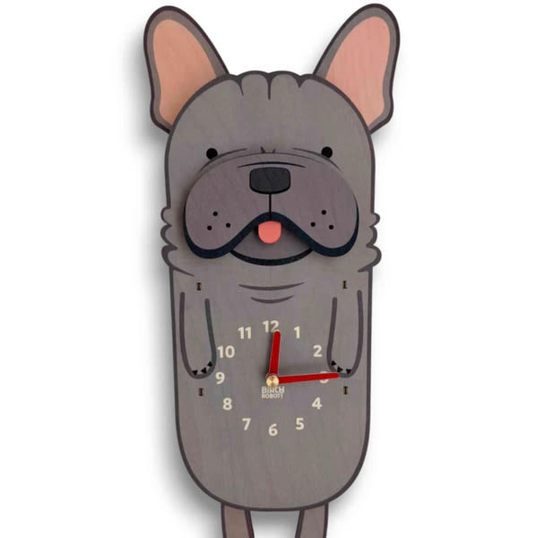 Louie the French Bulldog Pendulum Clock