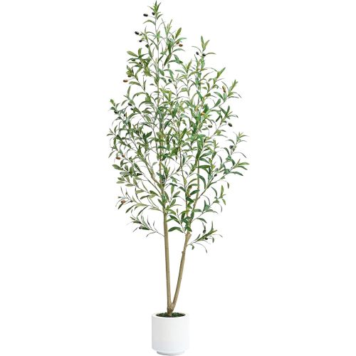Artificial Olive Trees,Fake Olive Trees for Indoor, Faux Olive Silk Tree, Large Olive Plants for Home Office Decor Indoor (1, 5FT)
