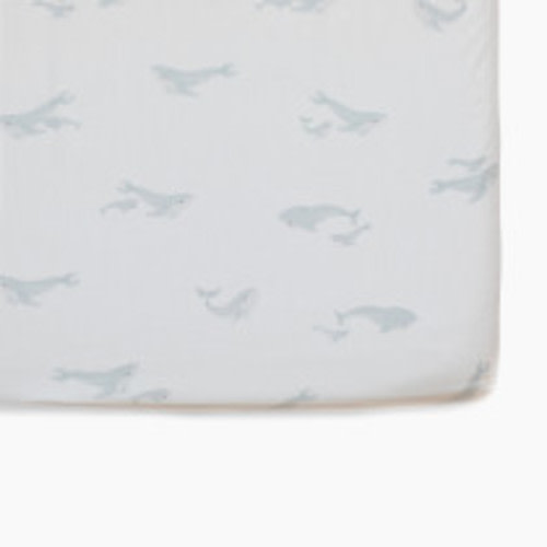 Pehr Brushed Organic Cotton Crib Sheet - Follow Me Whale