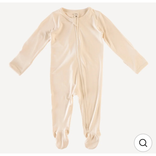 long sleeve zipper footie | oatmeal | viscose from bamboo