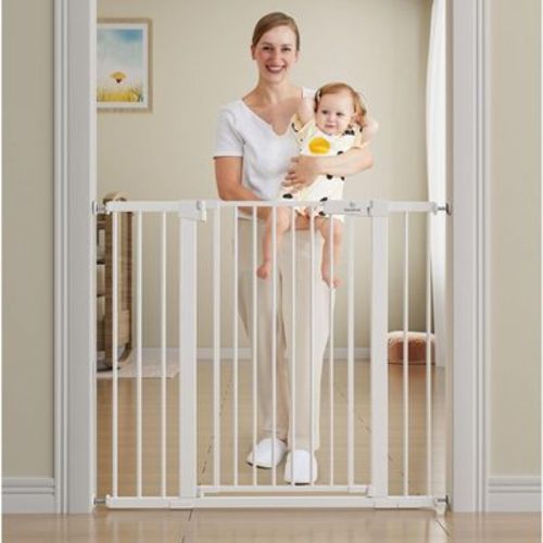 BabyBond 27-43 Inches Baby Gate for Stair and Doorway,with Extenders and Pressure/Hardware Mounting Kit, 36" Tall, White : Target