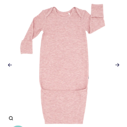 Heather Mauve Ribbed Infant Gown - Little Sleepies