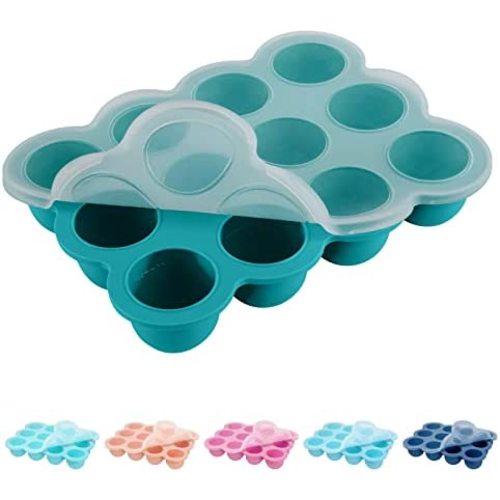 Silicone Baby Food Freezer Tray, Baby Food Storage Container, Microwave & Dishwasher Safe, for Homemade Baby Food, Fruit Purees & Vegetable and Breast