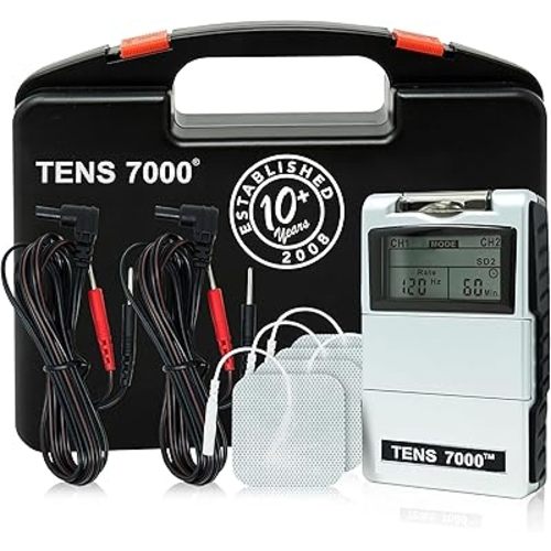 TENS 7000 Digital TENS Unit with Accessories - Muscle Stimulator Machine for Back Pain Relief, Sciatica, Neck, Nerve, Shoulder, Hip, Elbow, Muscle Pain Relief