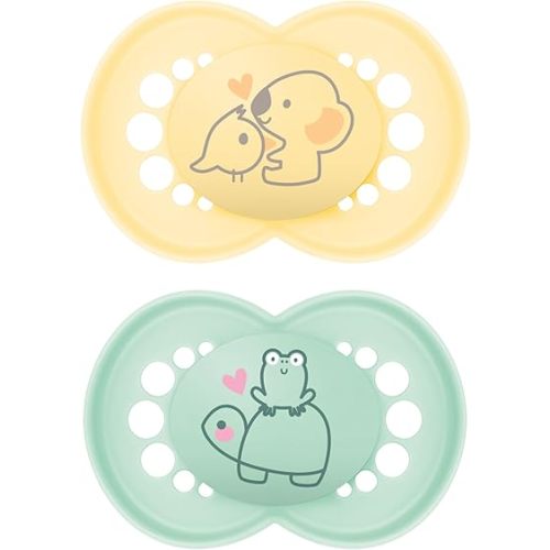 MAM Original Matte Baby Pacifier, Nipple Shape Helps Promote Healthy Oral Development, Sterilizer Case, 2 Pack, 16+ Months, Unisex,2 Count (Pack of 1)