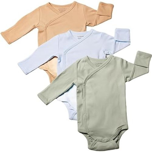Organic Cotton Kimono Baby Bodysuit – 3 Pack Newborn Bodysuit Girl & Boy