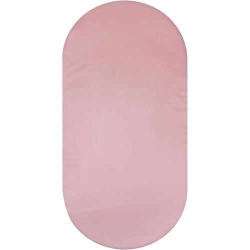 Silk Bassinet Sheet - 100% Pure Mulberry Silk Sleep Surface- 19 Momme 6A High-Grade Fibers for Baby Hair for Hourglass, Oval,Rectangle Pads/Mattress with Satin Skirt Pink