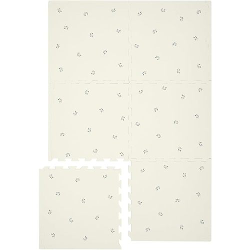 3 Sprouts Baby Play Mat - Kids Foam Puzzle Play Mat with Interlocking Foam Tiles for Baby Play Area, Kids Playroom - Safe, Non Toxic EVA Soft Floor Mats with Fun Puzzle Design - Blueberry Ivory