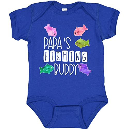 inktastic Papa's Fishing Buddy with Colorful Fish Baby Bodysuit
