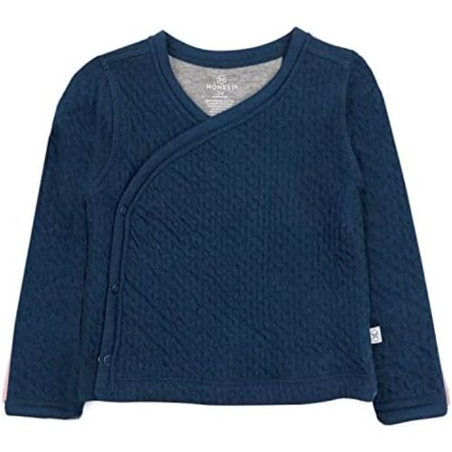 HonestBaby Baby Side-Snap Matelasse Mini Quilted Cozy 100% Organic Cotton Top