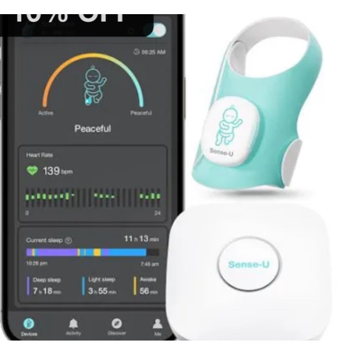 Sense-U Baby Sock Shoe Baby Monitor-Track Heart Rate, Oxygen, Movement