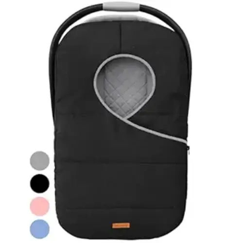liuliuby Winter Carseat Covers for Baby | Infant Car Seat Cover Baby | Doona Accessories | Warm & Thick Fleece Canopy for Infant & New Born Cold Weather (Black)