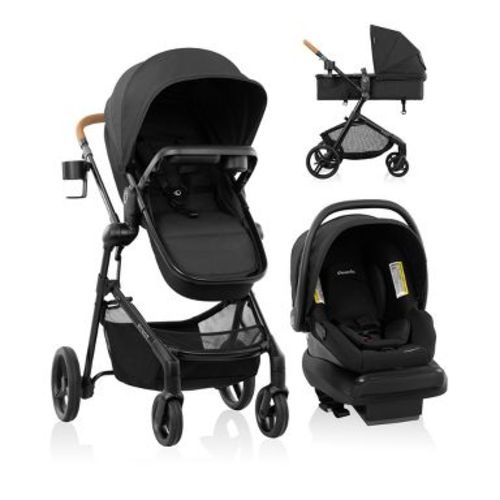 Evenflo Pivot Modular Travel System with LiteMax NXT Infant Car Seat - Ebony Black