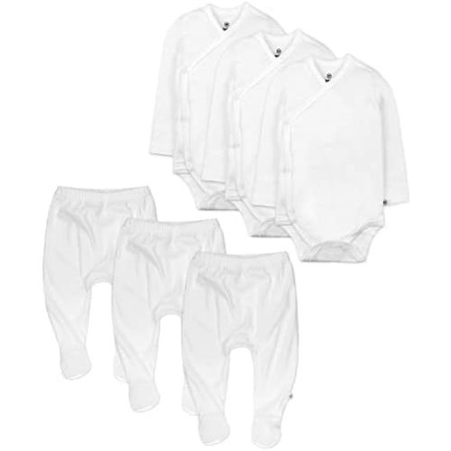Amazon.com: 6 Pack Organic Cotton Long Sleeve Side Snap Kimono Bodysuits and Footed Pants Multi Pack : Clothing, Shoes & Jewelry