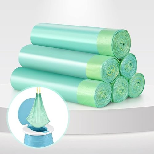 Portable Travel Potty Chair Liners Bags Universal with Drawstring For Toddler Potty Training Toilet Seat Disposable Cleaning Bag For Kids Toddler Adults Pet Outdoors-90 PCS(18 * 20INCH) - Green