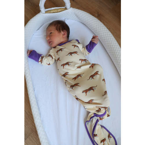 Purple Tiger Bamboo Knotted Gown