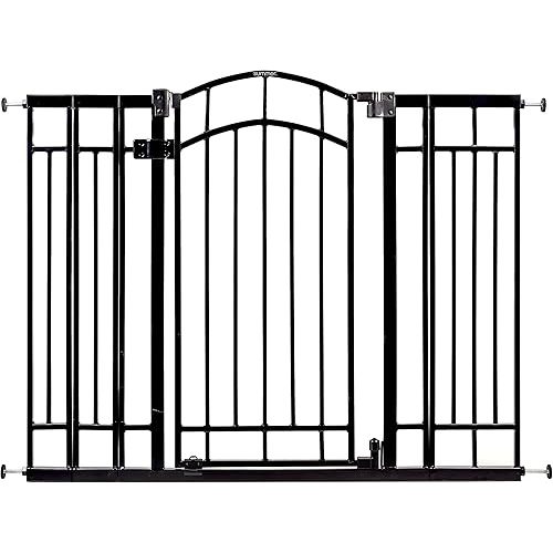Summer Infant Multi-Use Decorative Extra Tall Walk-Thru Baby Gate, Fits Openings 28.5-48 Inch (Pack of 1), Black Metal, for Doorways and Stairways, 36' Tall Baby and Pet Gate, Black, One Size