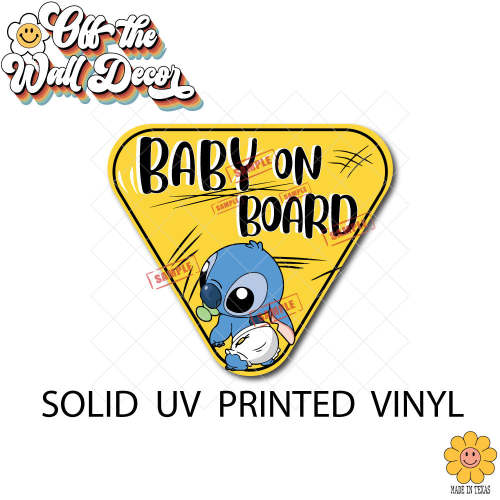 Baby Stitch | Baby on Board | Suction Cup Sign, Magnet OR Vinyl Decal Sticker