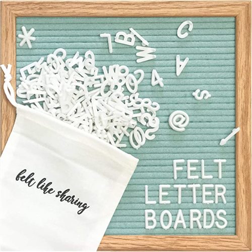Felt Letter Board, 10x10in Changeable Letter Board (Seafoam Green)
