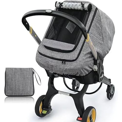 Waterproof Baby Car Seat Cover,Cold Weather Carseat Cover for Babies,Infant Car Seat Cover Canopy for Boy Girls,Windproof Car Seat Canopy for Boys & Girls, Keeps Babies Warm and Cozy(Gray Melange)