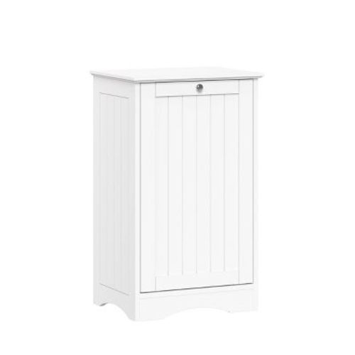 RiverRidge Home Ashland Tilt Out Laundry Hamper Cabinet with Removable Cloth Storage Bag White