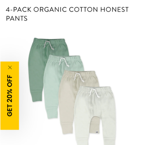 4-Pack Organic Cotton Honest Pants | Honest Baby Clothing