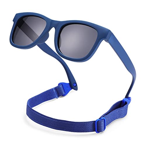 COASION Bendable Flexible Polarized Newborn Baby Sunglasses with Strap for Infant Boys Girls Age 0-12 Months CA8042