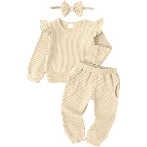 Mioglrie Baby Girl Clothes Infant Toddler Girls Fall Winter Outfits Sweatshirts Clothing Set 3 6 12 18 24 Month 2T 3T