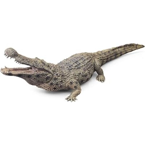 EOIVSH Large Alligator Toy, 15" Realistic Crocodile Action Figure with Moveable Jaw, Wild Life Animal Figurine for Boys and Girls, Great for Cake Topper & Decortion, Gift for Kids