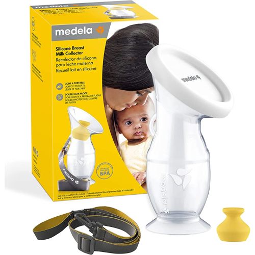 Medela Silicone Breast Milk Collector, Milk Saver with Spill-Resistant Stopper, Suction Base and Lanyard, 3.4 oz/100 mL