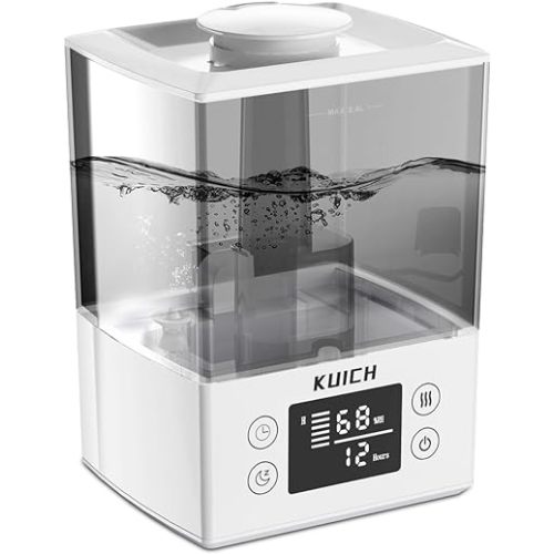 Air Humidifiers for Bedroom and Baby, Home & Plants - KUICH 2.4L Cool Mist Humidifiers for Nursery, 26db Quiet Top Fill Air Humidifier Lasts Up to 30 Hours, Auto Shut-Off, Super Easy to Fill and Clean
