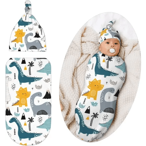 Swaddling Blanket for Baby, Soft Sleeping Bag, Sack for Newborn Boys Girls, Unisex Baby Stuff, Dinosaur