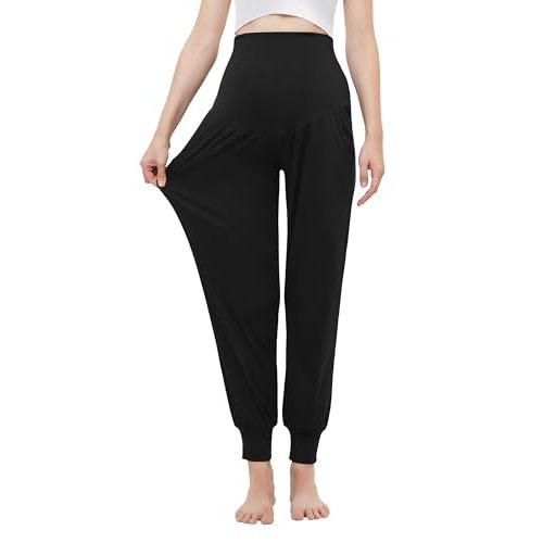 WHIMFINITY Women's Maternity Joggers Pants Pregnancy Clothes Over The Belly Pregnancy Pant with Pockets